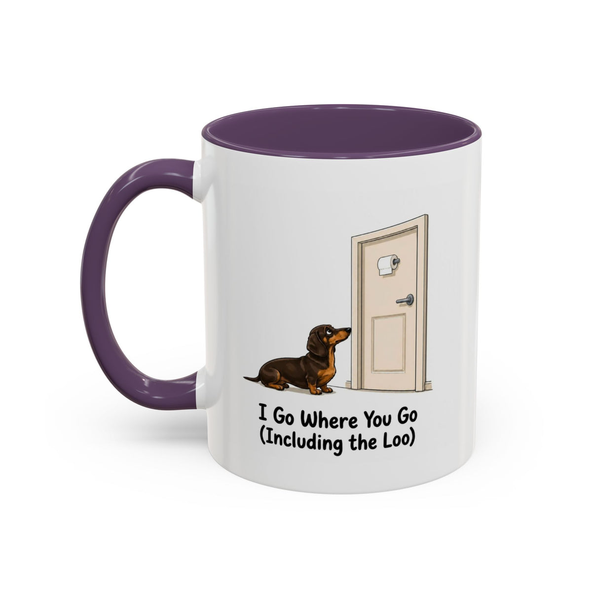 I Go Where You Go Mug - Mini Smooth Dachshund - Chocolate & Tan