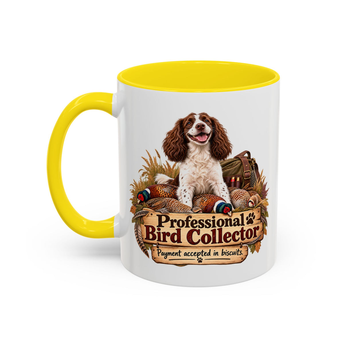 Funny Liver and White Springer Spaniel Mug - Professional Bird Collector, Gundog Owner Gift, Shooting Dog Lover Coffee Mug, 11oz