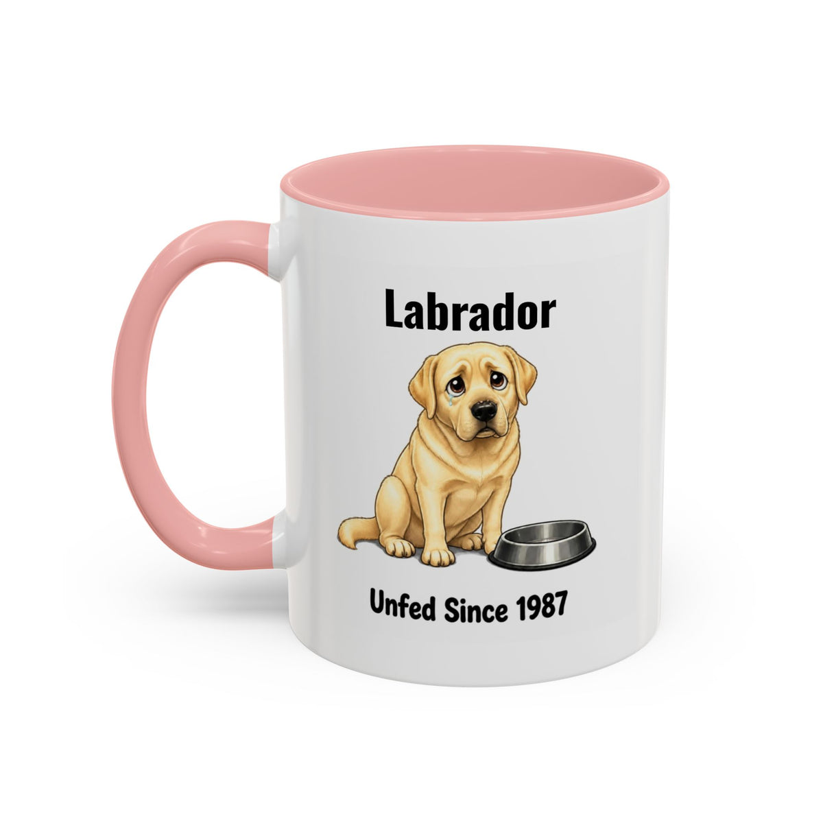 Personalised Yellow Labrador Mug - Unfed Since 1987 - Custom Dog Name, Funny Greedy Lab Gift, 11oz