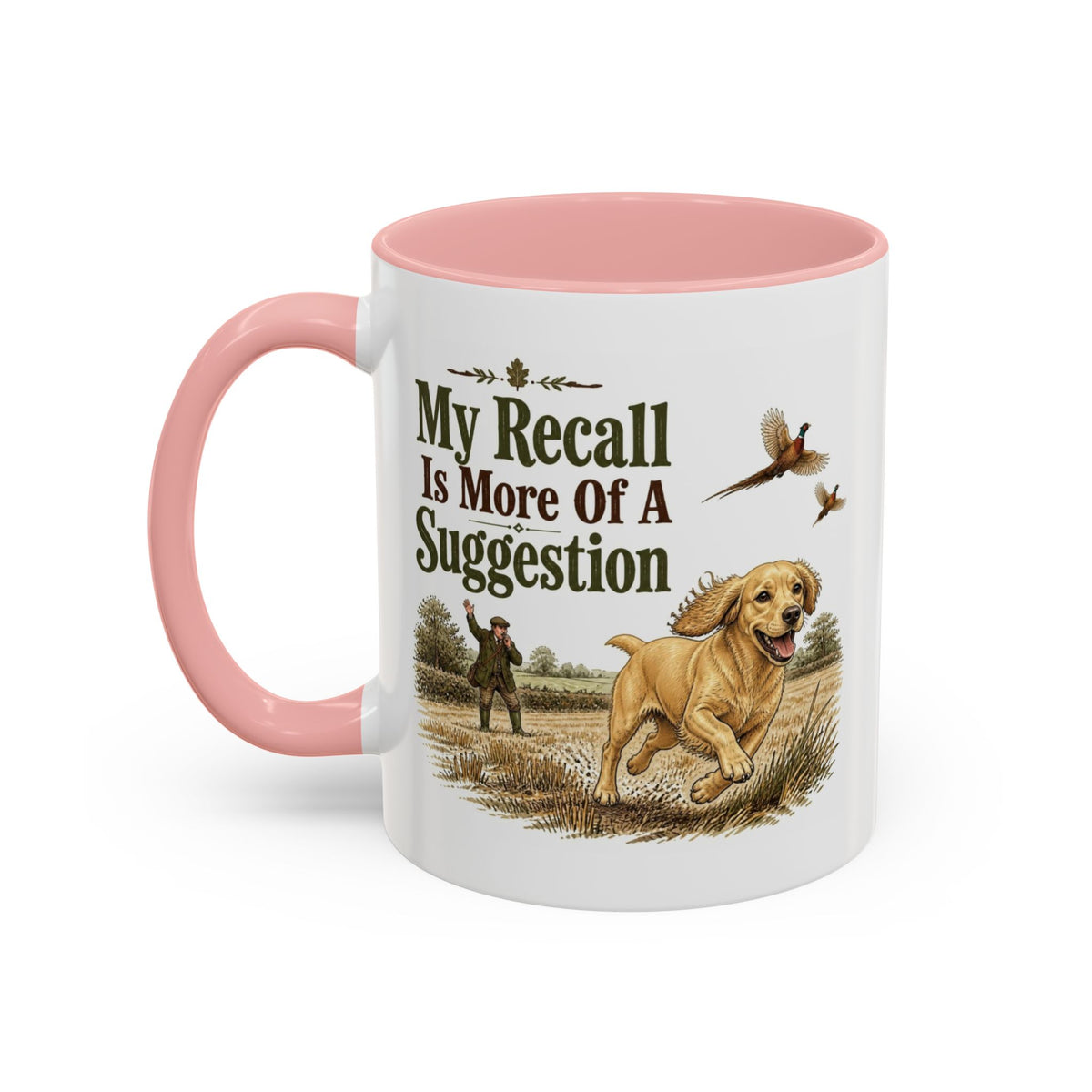Funny Golden Cocker Spaniel Mug - My Recall Is More Of A Suggestion, Working Gun Dog Gift, Pheasant Shooting Mug, 11oz