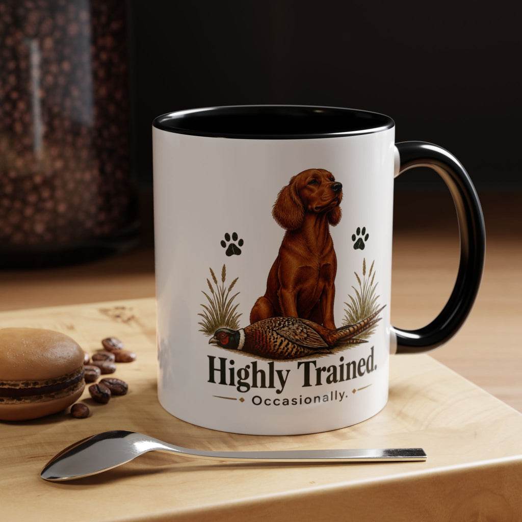 Funny Red Cocker Spaniel Mug - Highly Trained Occasionally, Gundog Owner Gift, Shooting Dog Lover Coffee Mug, 11oz