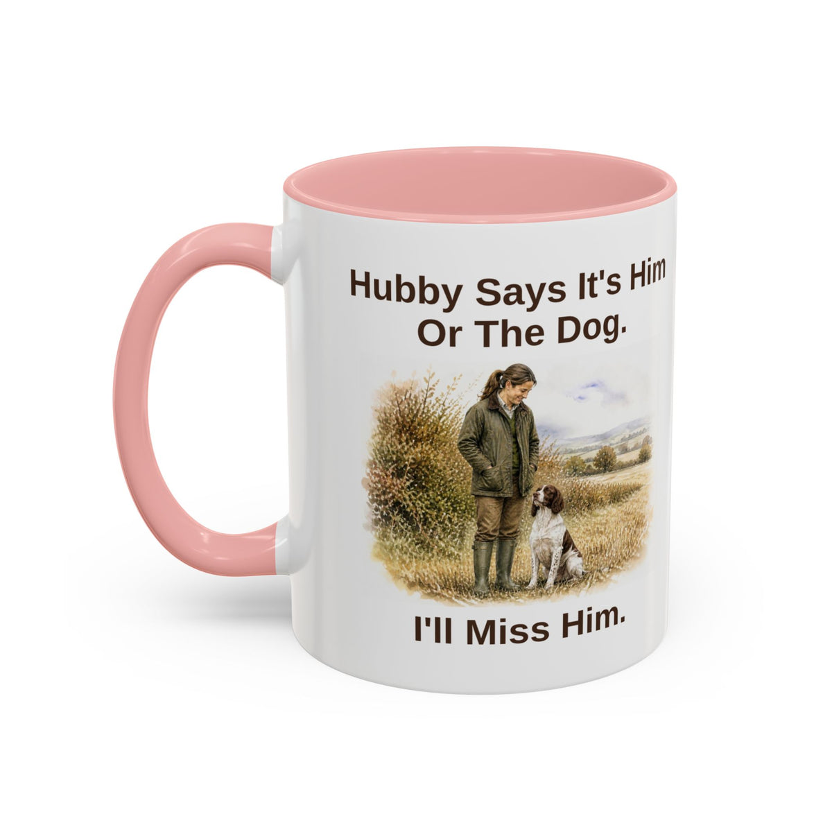 Hubby Says Mug - Springer Spaniel - Liver & White - Brunette