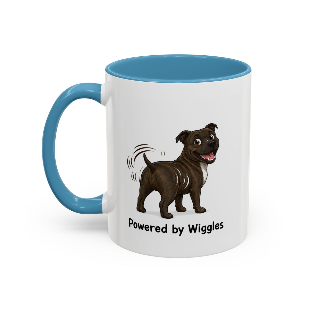 Powered by Wiggles Mug - Staffordshire Bull Terrier - Brindle
