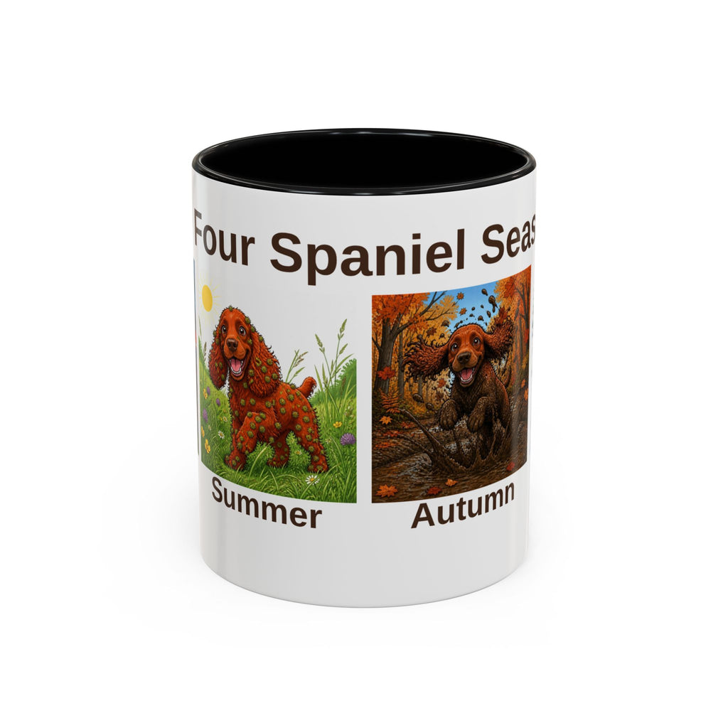 Four Spaniel Seasons Mug - Cocker Spaniel - Red