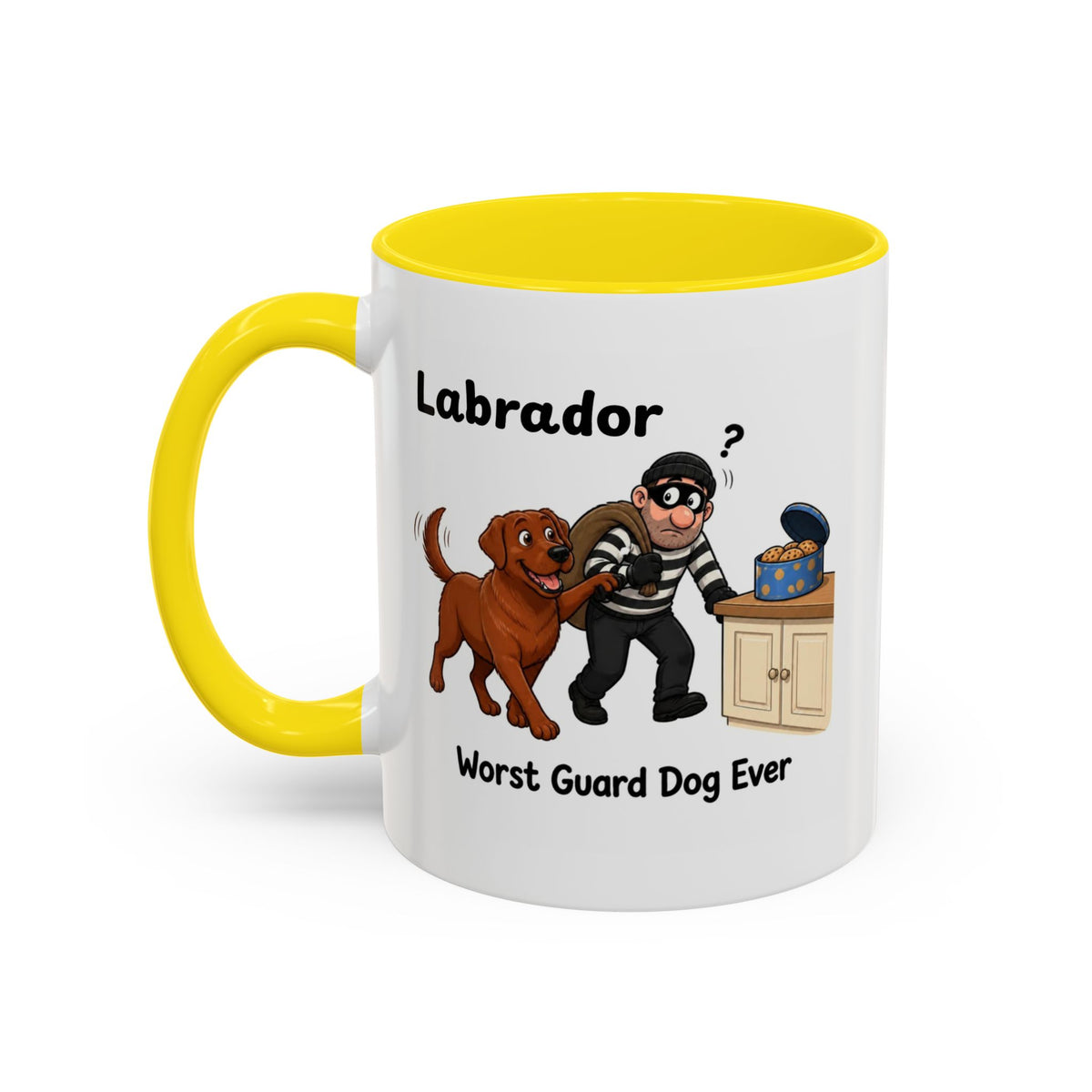 Personalised Fox Red Labrador Mug - Worst Guard Dog Ever - Custom Dog Name, Funny Lab Gift, 11oz