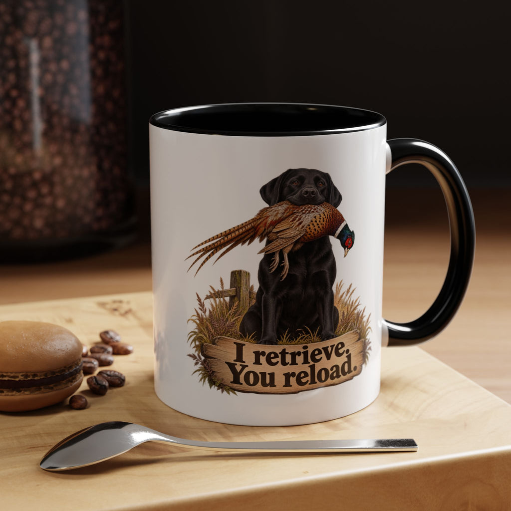 Funny Black Labrador Mug - I Retrieve You Reload, Gundog Owner Gift, Shooting Dog Lover Coffee Mug, 11oz