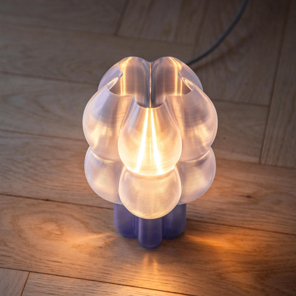 Modern design lamp in purple